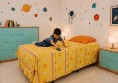 Niño jugando en su habitación